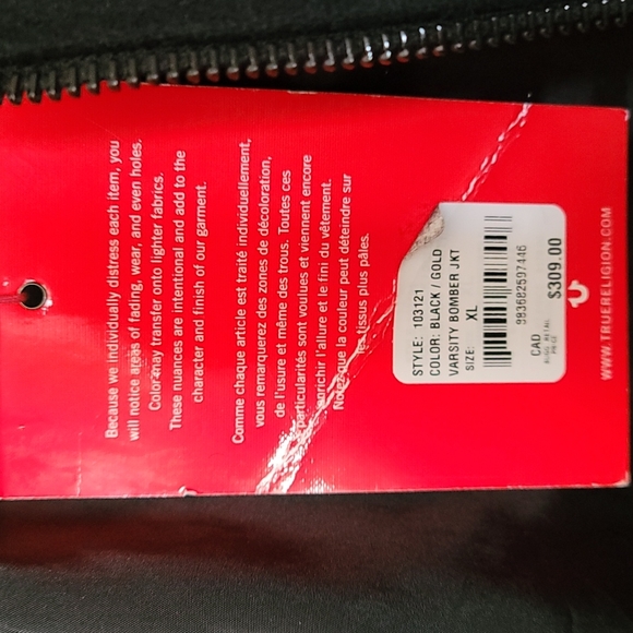 True Religion Mens Black and Gold Fashion Brand New Varsity Jacket Coat … - Picture 8 of 13